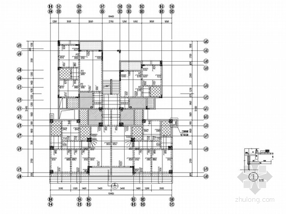 框剪建筑图结构图资料下载-[重庆]7单元底部抽柱异形柱框剪结构住宅楼结构图（附带一层商业）