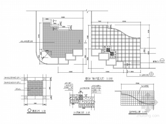 [浙江]老年人公寓景观规划施工图-健身广场施工图 