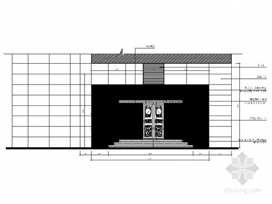 [广东]奢华高级会所室内装修设计施工图（含效果）会所入口立面图 