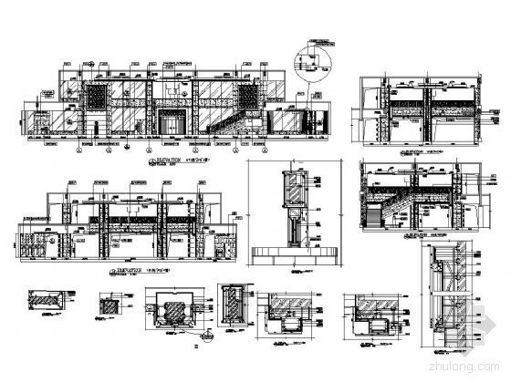 唐山美食城设计施工图资料下载-美食城大堂装修详图