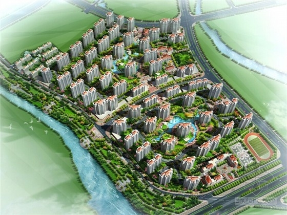 板式住宅小区规划资料下载-[上海]现代风格高层住宅小区规划设计方案文本（知名设计院）