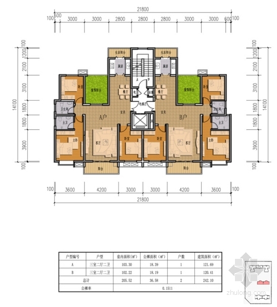 [陕西]artdeco风格高层居住区规划设计方案文本-artdeco风格高层居住平面图