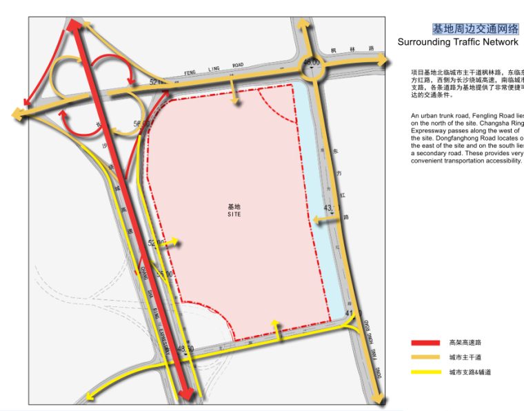 [湖南]长沙梅溪湖步步高项目建筑方案规划设计文本（85页）-基地周边交通网络