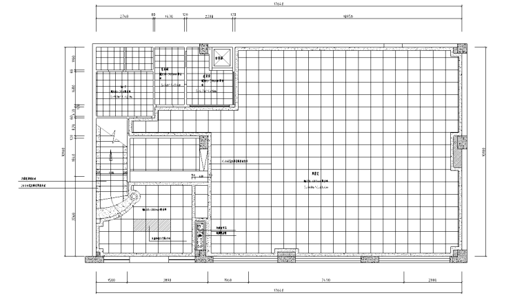 [四川]中式风格川菜馆室内装修设计施工图-一层地面图