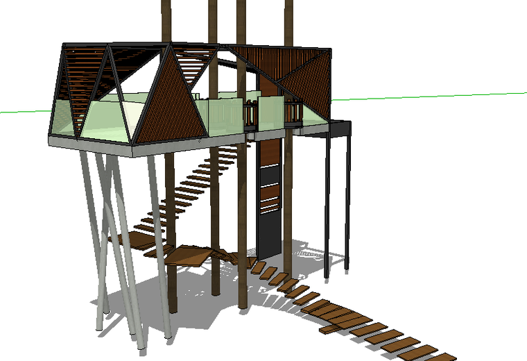 儿童娱乐体育设施SU模型资料下载-74套树屋·小木屋SU模型1-10