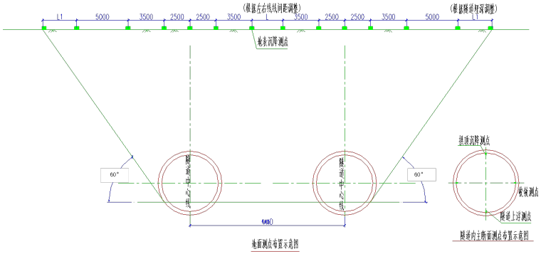 [杭州]地铁工程SG2-17标段施工组织设计（共170页）-盾构区间施工监测断面布置图