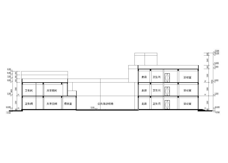 公建北大资源新幼儿园建筑设计方案文本（CAD+效果图）-2-2剖面图