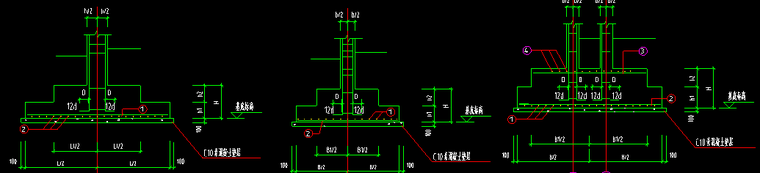 某幼儿园框架结构施工图-3基础剖面图