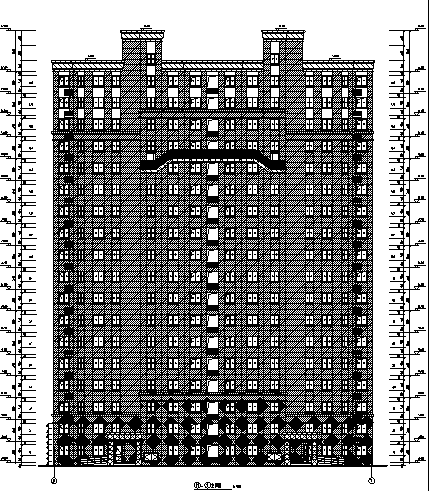 [安徽]2016年某带商业居住区规划设计（含全专业施工图）-5#楼立面图