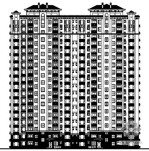 西班牙风格建筑施工图资料下载-某十八层西班牙风格住宅楼建筑施工图