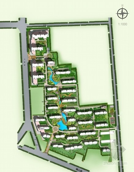 [山东]住宅区规划及单体设计方案文本-总平面图 