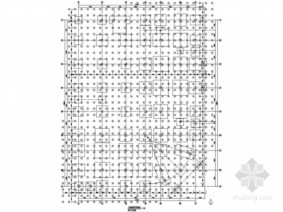 [超市]包头五层框架结构施工图（含建筑图、楼梯计算书）-碎石挤密桩平面布置图