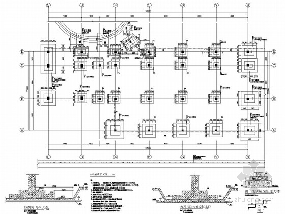 框架教学楼施工平面布置图资料下载-[山东]地上四层框架剪力墙结构综合教学楼结构施工图