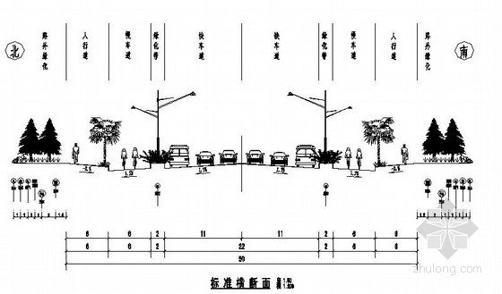 单悬臂式标志大样资料下载-[安徽]50米宽城市主干路交通标志标线施工图15张