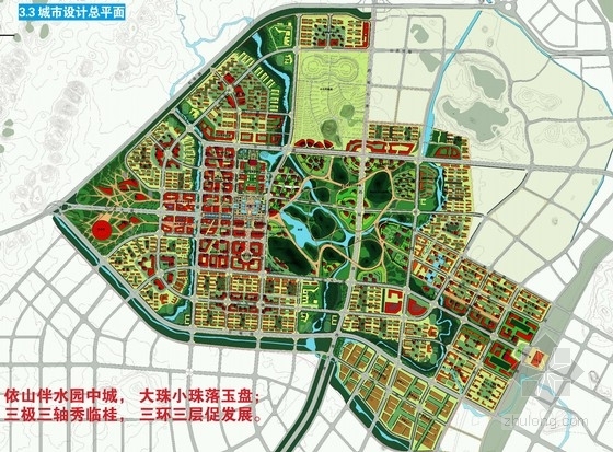 [广西]城市新区控制性详细规划方案（知名设计院）-城市新区控制性详细规划总平面图 