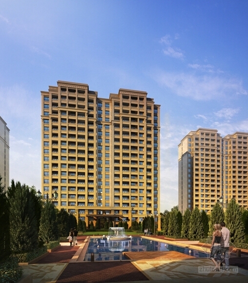 [上海]artdeco风格高层住宅区规划建筑设计方案文本（150张图纸 知-artdeco风格高层住宅区规划效果图