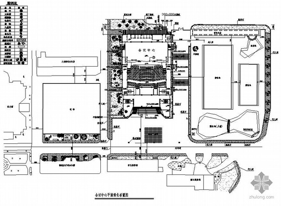 学校会议中心建筑施工图资料下载-山西会议中心景观规划施工图