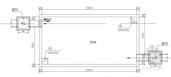 某市排涝沉沙池设计图-1号沉砂池顶板平面图 