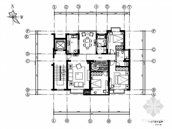 家装立面家具资料下载-[江苏]现代简洁又时尚别墅家装设计施工图
