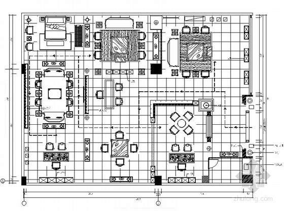 中式家具展厅CAD平面资料下载-[北京]中式风格古典家具展厅CAD装修图（含效果）