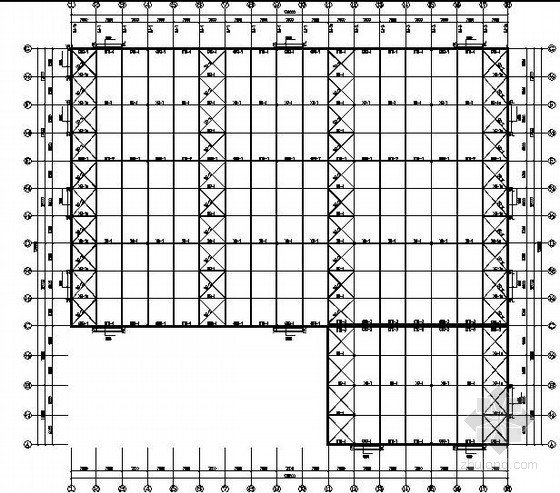 厂房钢构施工平面图资料下载-[安徽]钢构厂房结构施工图（含气楼）