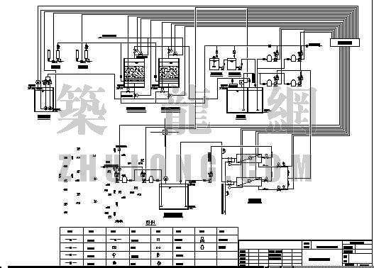 生活污水回用设计资料下载-广东某小区生活污水处理及回用流程图