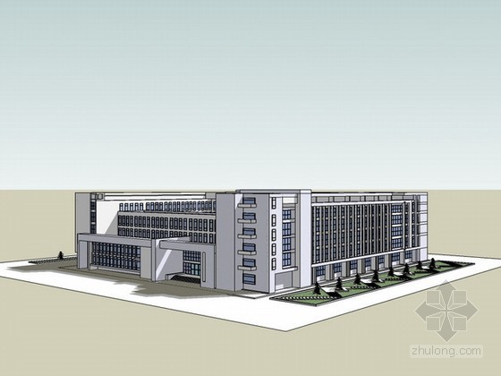 大学行政楼设计方案资料下载-某大学行政楼sketchup模型下载