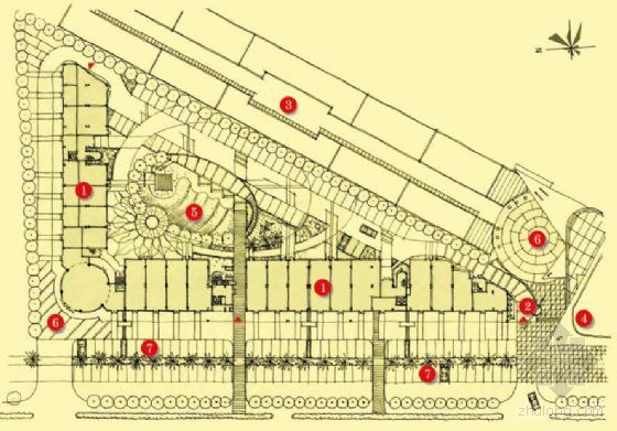 某中心公园手绘景观设计资料下载-商住楼中心花园环境景观设计方案