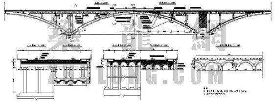 飞燕式拱桥一般构造图资料下载-双曲拱桥构造图