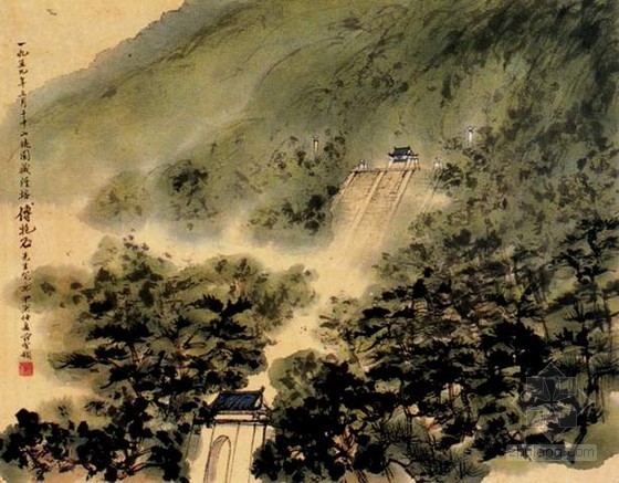 新中式山水画景墙做法资料下载-中国山水画