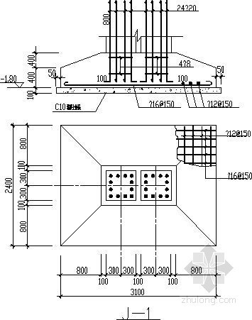 钢结构独立基础柱钢筋构造资料下载-柱下独立基础节点构造详图