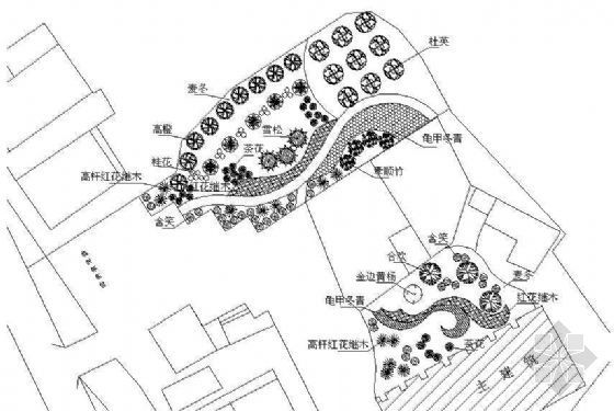 康复医院建筑施工图设计资料下载-某精神康复医院绿化设计平面