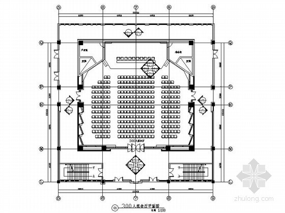 报告厅平面面图资料下载-300人报告厅室内装修图