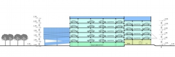 [上海]现代风格办公区规划及单体设计方案文本（含cad 资料齐全 附图丰富）-办公区剖面图