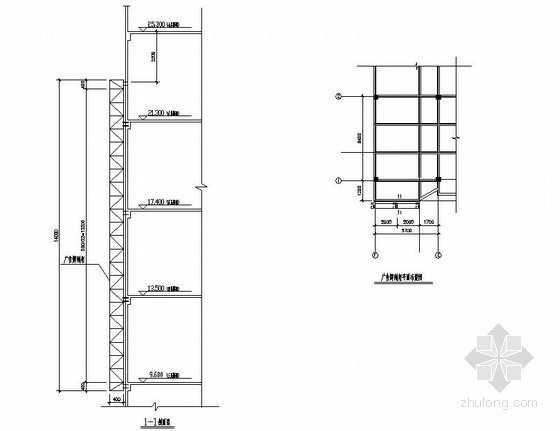 钢架广告牌施工方案资料下载-某墙面广告牌结构设计图
