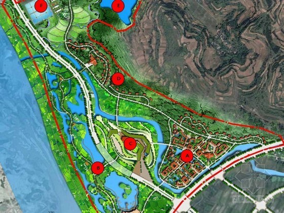 花架及周边设计图资料下载-[遂宁]湿地公园及周边环境概念性规划