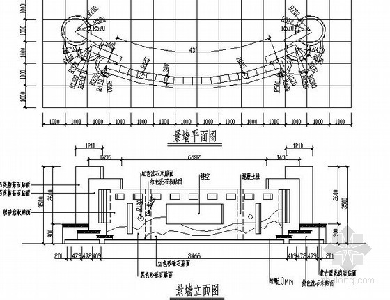 建筑的艺术造型问题资料下载-造型艺术景墙施工详图