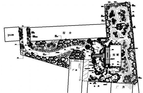 古典园林庭院平面资料下载-某庭院设计绿化设计平面
