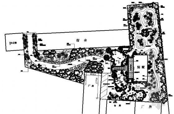 庭院小品绿化图集资料下载-某庭院设计绿化设计平面