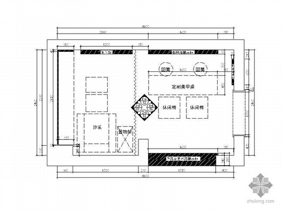 美甲店装修CAD资料下载-[上海]实用美甲店装修图纸