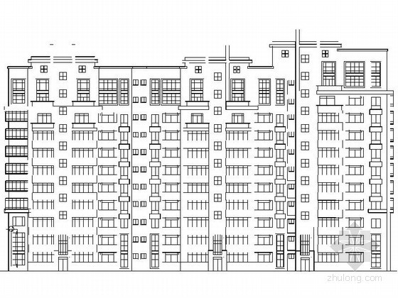 户型平面转角资料下载-[西安]某居住区十二层转角住宅楼建筑方案图