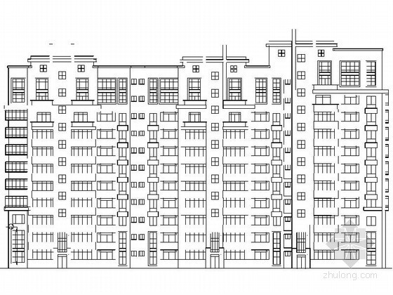 高层转角户型cad资料下载-[西安]某居住区十二层转角住宅楼建筑方案图