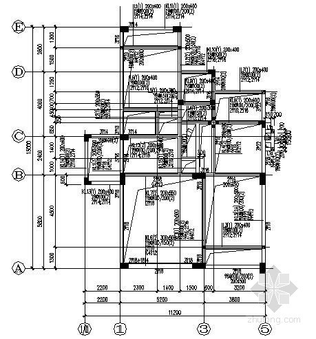 异形户型平面资料下载-[湖南]三层框架结构别墅结构施工图（异形柱 E户型）