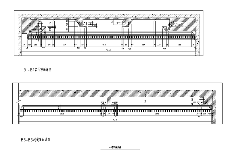 [江苏]欧式400平米联体别墅设计施工图（附效果图）-顶面详图
