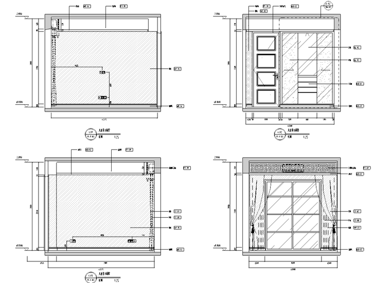 [四川]成都国建新城A2-a户型装修施工图-儿童房立面图