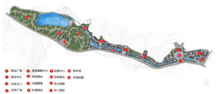 [陕西]汉中南湖景观设计方案（汉文化）-南湖景观设计——北门户区平面图