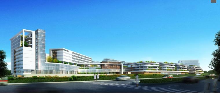 [湖南]襄阳中心医院现代风格建筑设计文本（PDF+181页）-效果图一