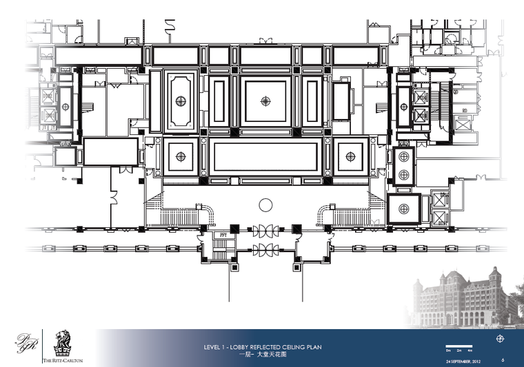 [天津]丽思卡尔顿酒店顶层客房部分设计施工图（附效果图+方案文本）-大堂天花图