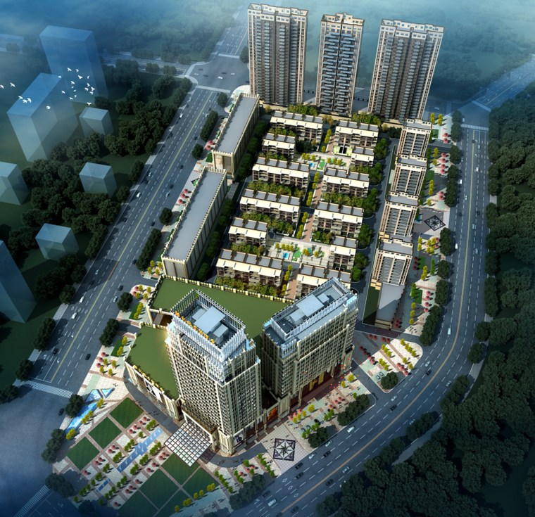 商业建筑方案含cad资料下载-[江西]多功能酒店及商业楼建筑国际设计方案（含CAD）