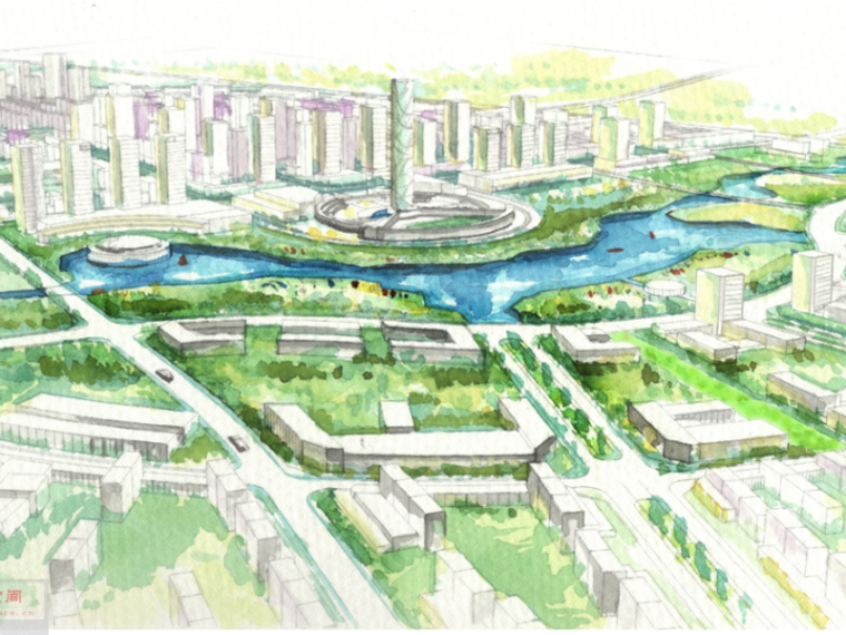 广州大学城城市规划分析资料下载-天津南河镇区总体城市规划景观设计（滨水，休闲景观）